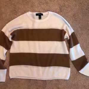 striped brown and white sweater